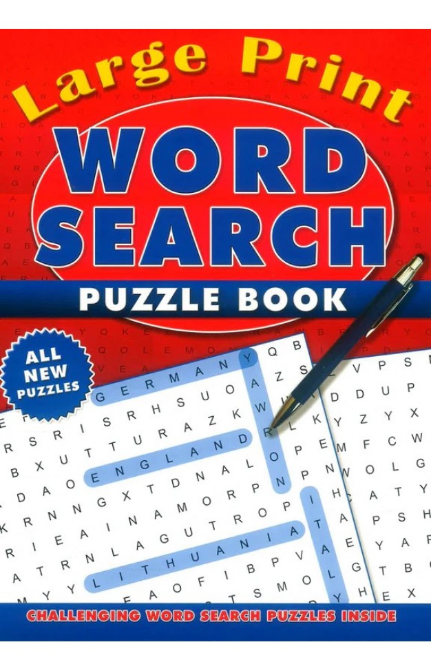 Large Print Word search Puzzle Books Red